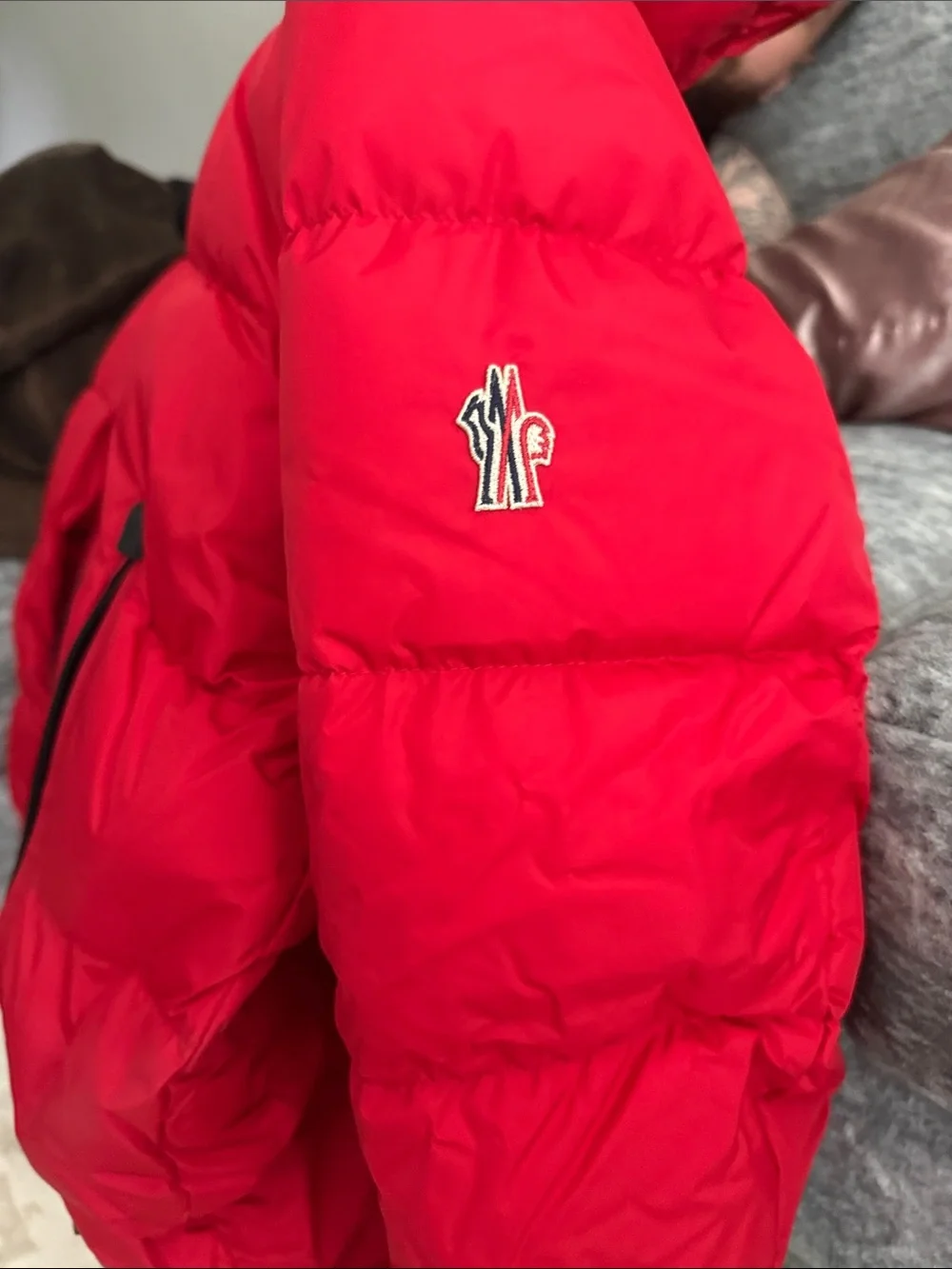 Moncler Red Puffer Jacket in Gift Box